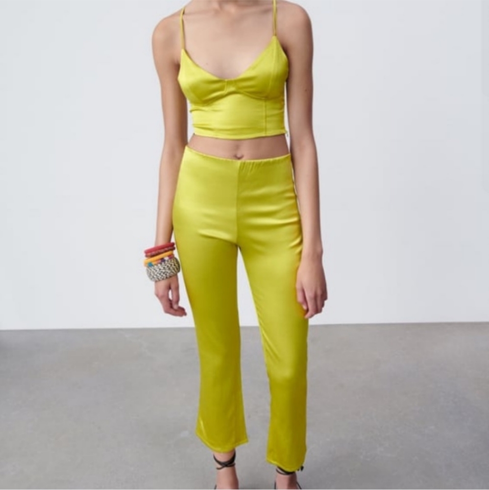 Zara Lime Green Ankle Pants